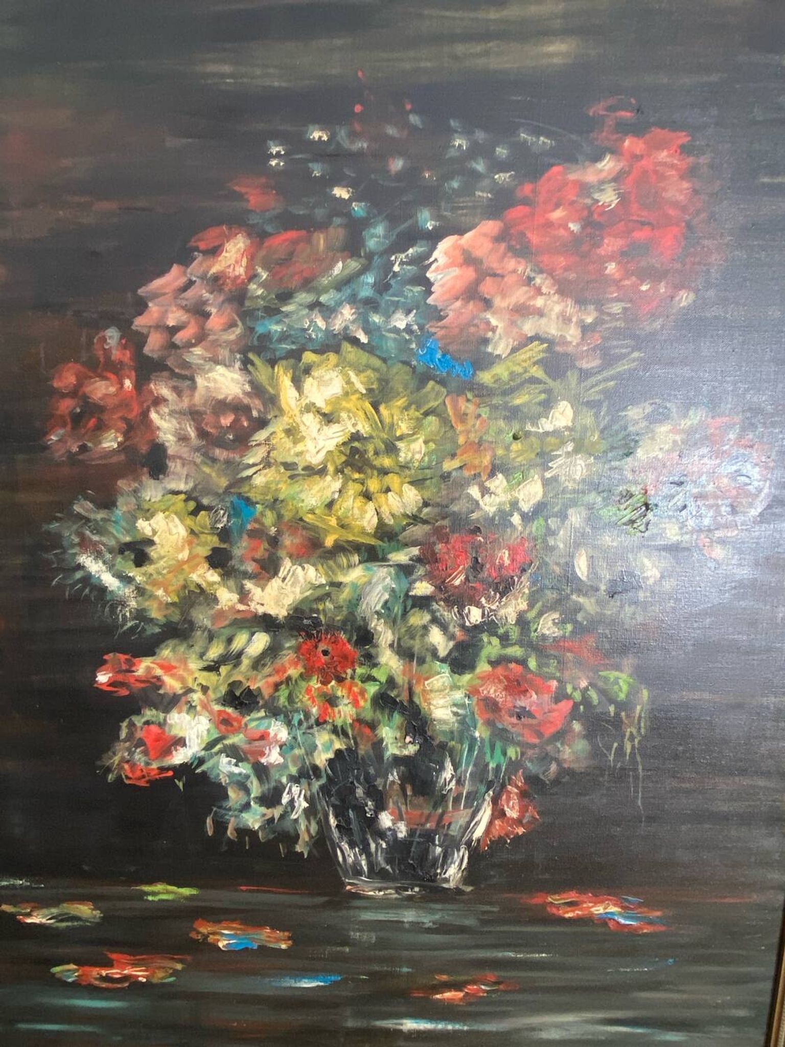Oil on canvas, still life, framed, large format, Gaultier M