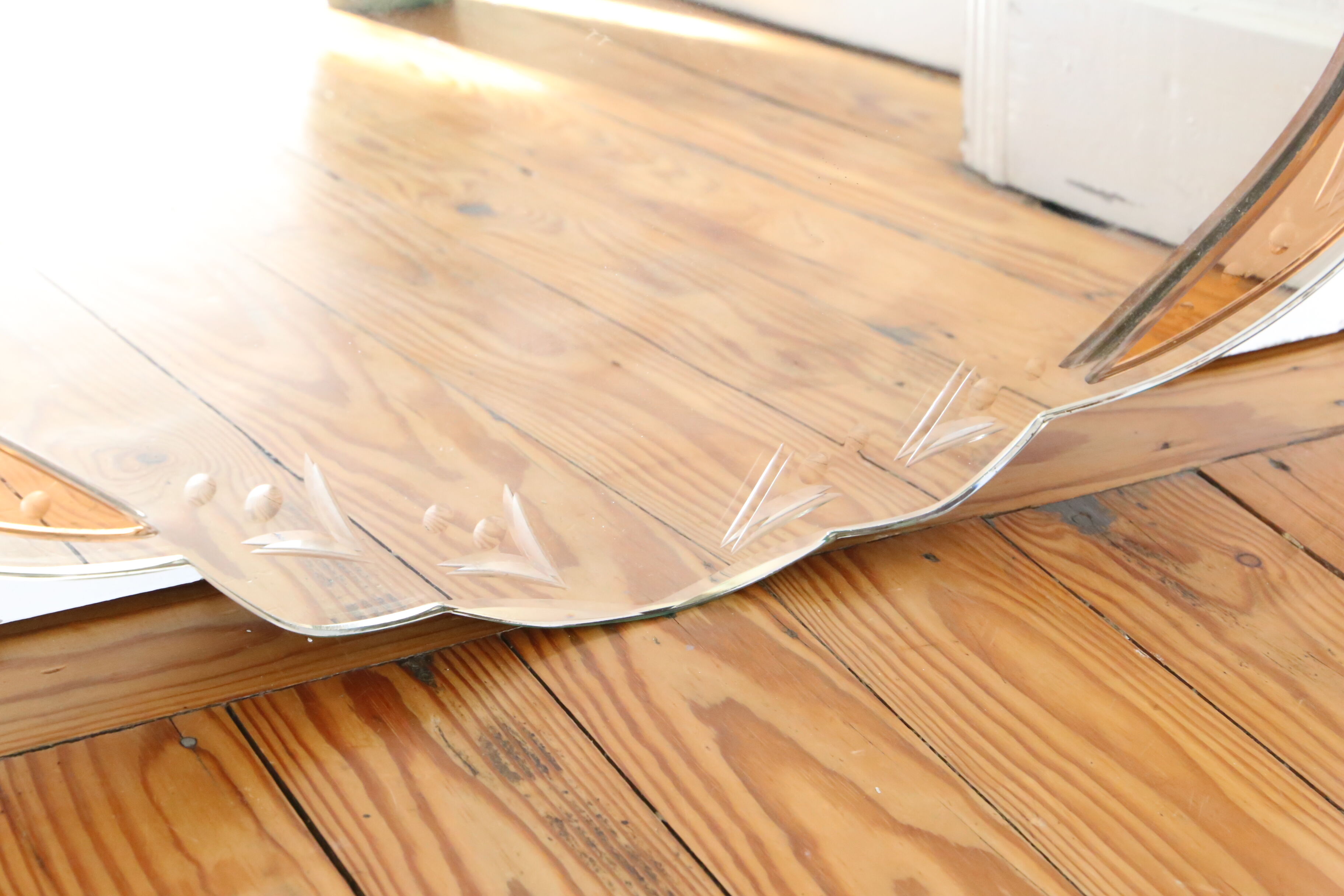 Bevelled wall mirror, old, art deco