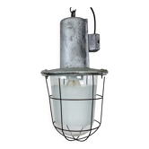 Large Industrial Cast Aluminium Cage Pendant Light , 1960s