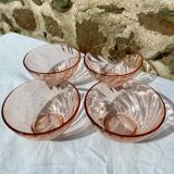 Pink Arcoroc bowls/cups