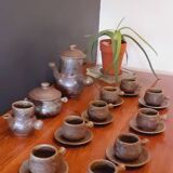 Vintage stoneware coffee set from the 60s, Maine Sars Pottery