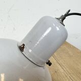 Industrial Grey Enamel Factory Pendant Lamp, 1960s