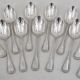 12 dessert spoons, 24 pieces in silver-plated metal Christofle Rubans