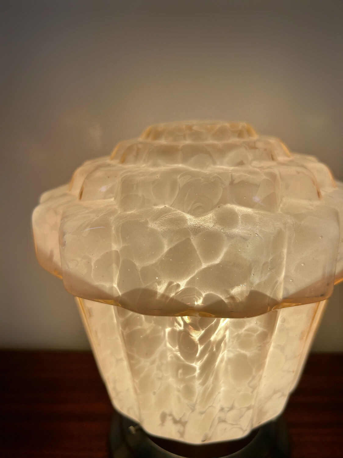 Art Deco glass globe lamp from Clichy