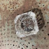 Set of two elegant vintage transparent glass and crystal ashtrays