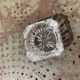Set of two elegant vintage transparent glass and crystal ashtrays