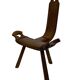 Vintage Spanish chair stool brutalist design wood