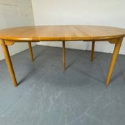 Table à manger ronde extensible en chêne, design danois du milieu du siècle, années 1960