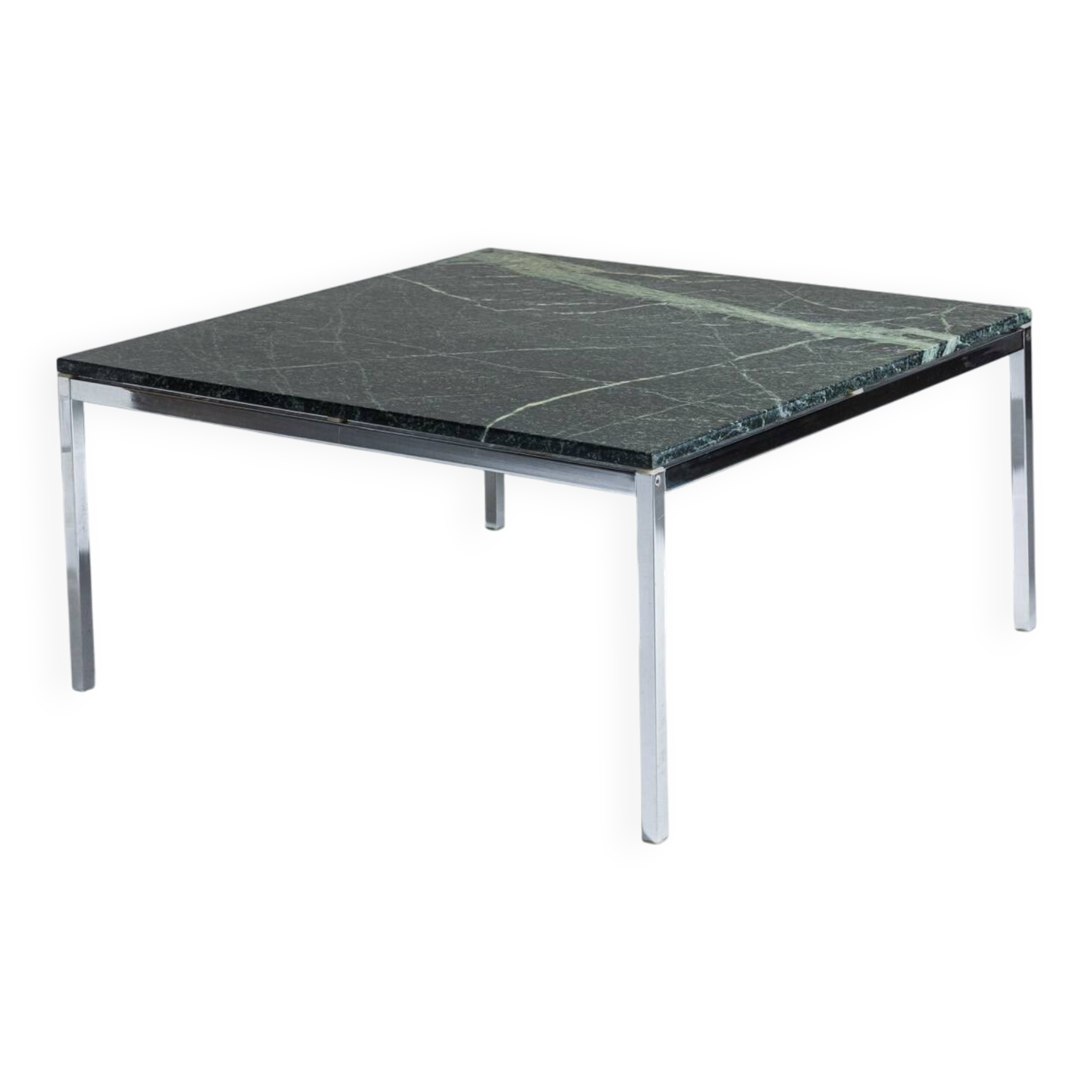 Square green marble coffee table, 1970s