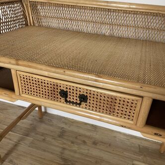 Bamboo and rattan desk