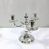 Pair of silver bronze candelabras