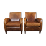 Pair of sheepskin armchairs