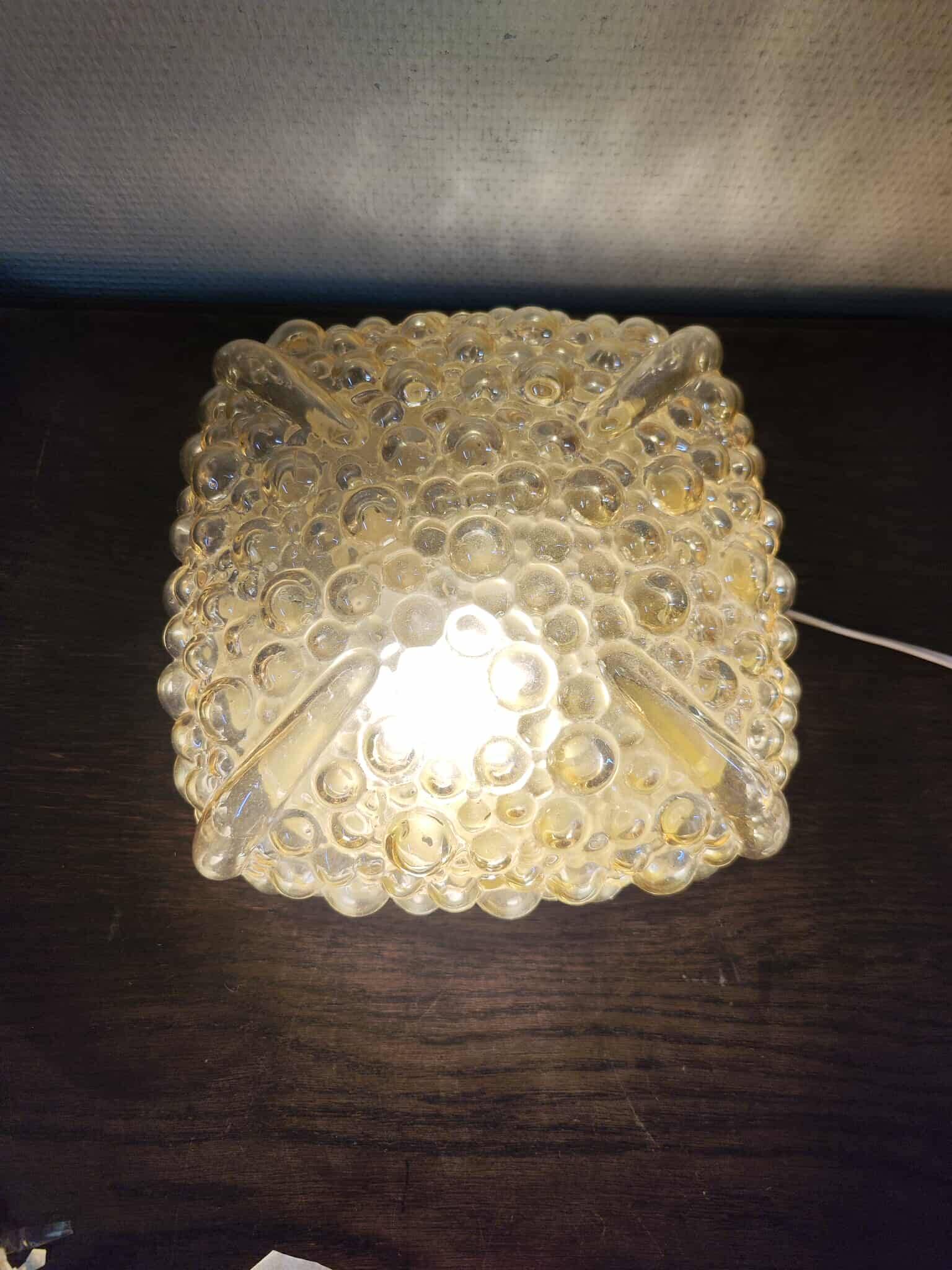 Amber bubble glass lamp, wall lamp or table lamp