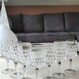 Set of 7 wine glasses. Peill & Putzler. Granada model. Crystal.