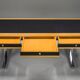 Mid-century modern oak and chrome desk with leather top, 1980s