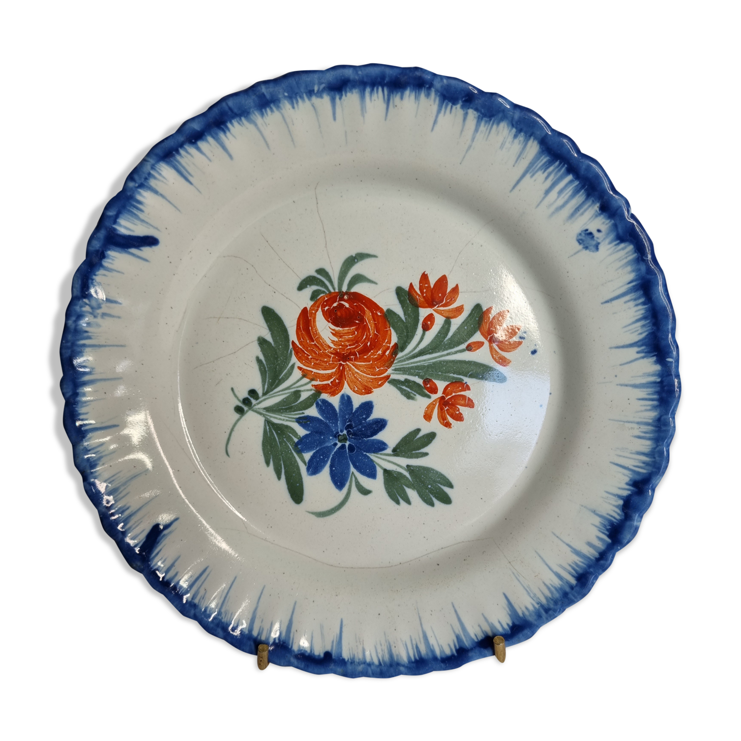 Ancient eastern earthenware plate, St. Clement, Lunéville, 19th