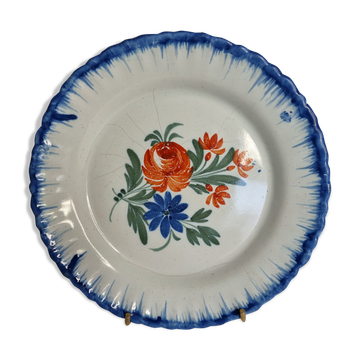 Ancient eastern earthenware plate, St. Clement, Lunéville, 19th