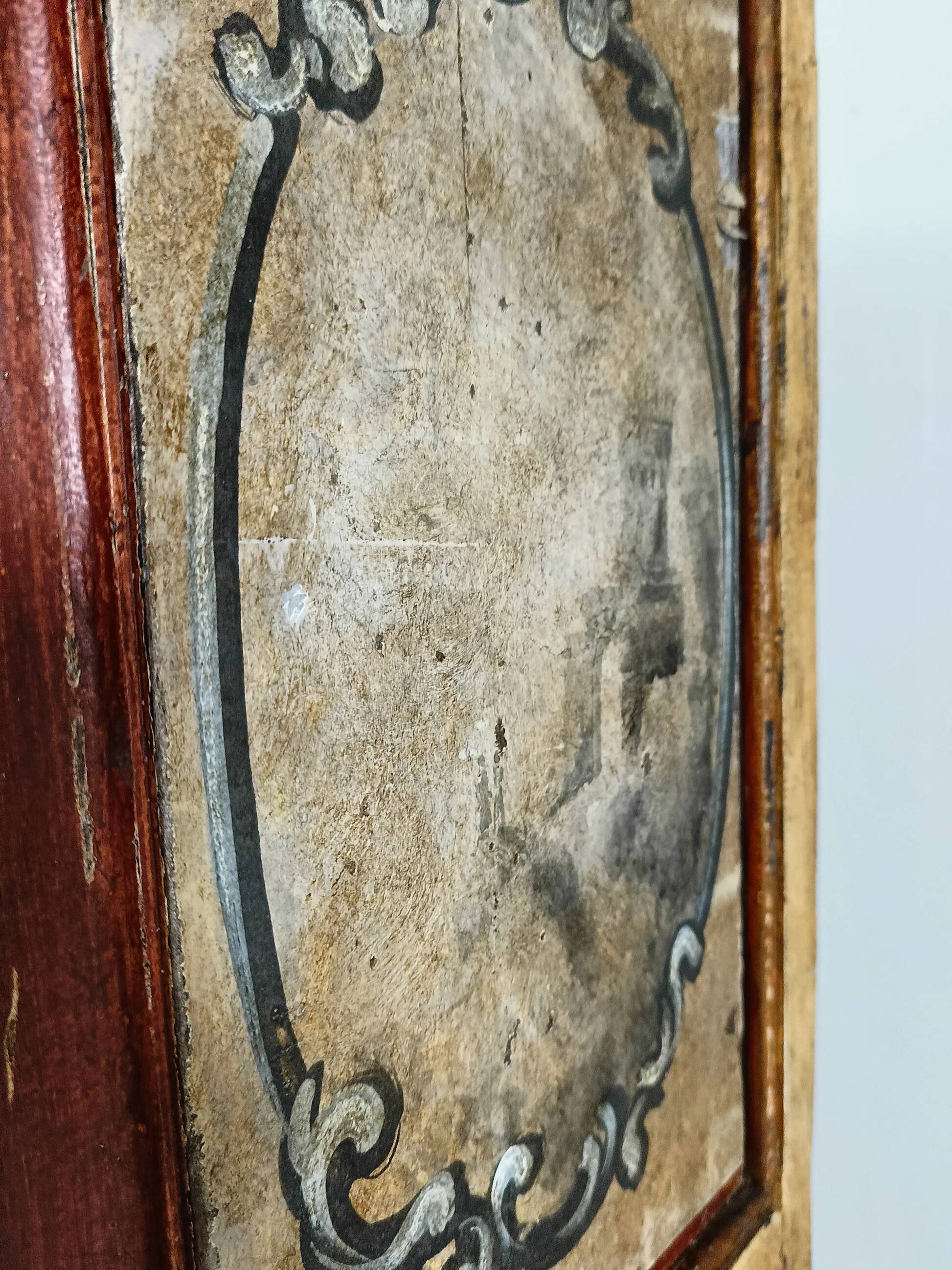 Vitrine française ancienne peinte