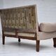 1950s, Danish sofa-daybed, red/beige furniture wool, ash wood legs.