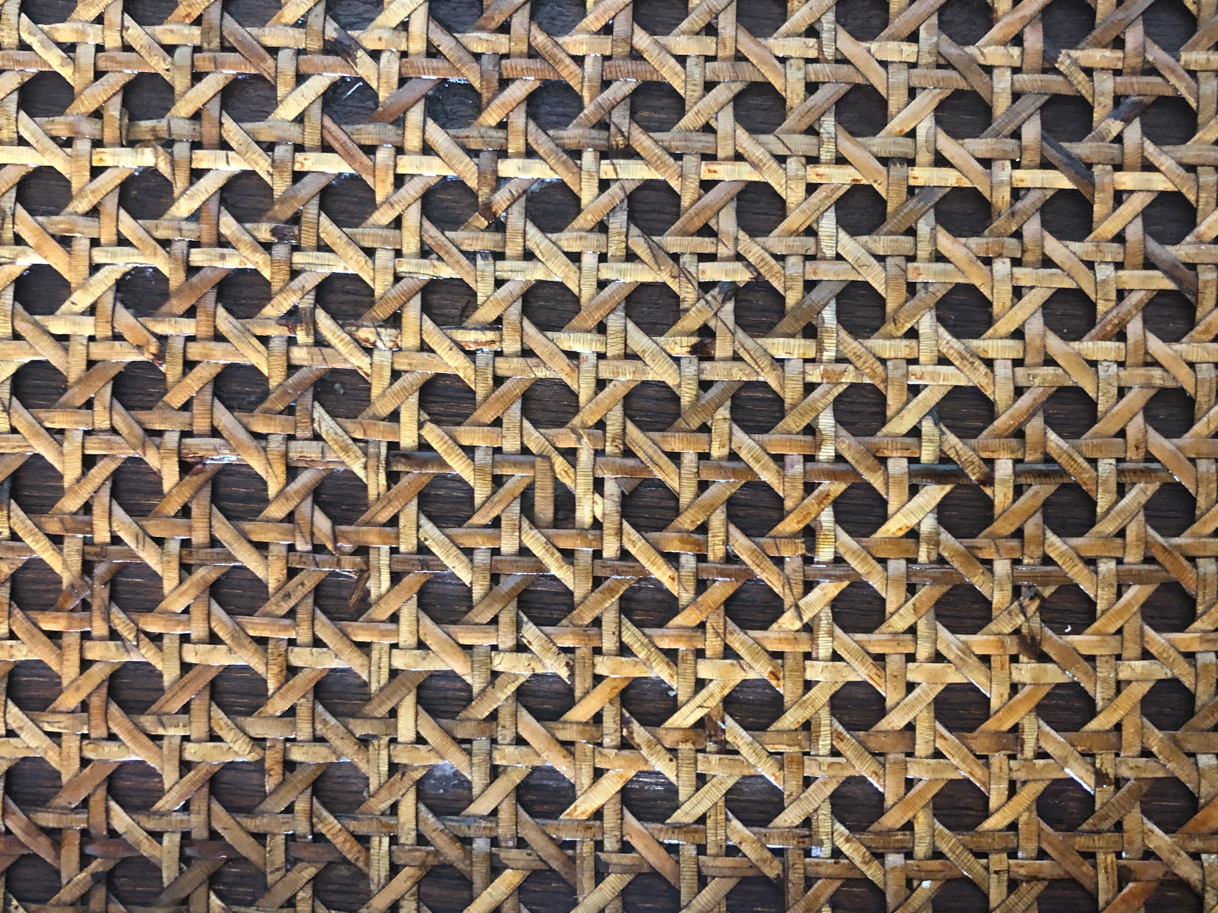 Table low rectangular rattan and caning