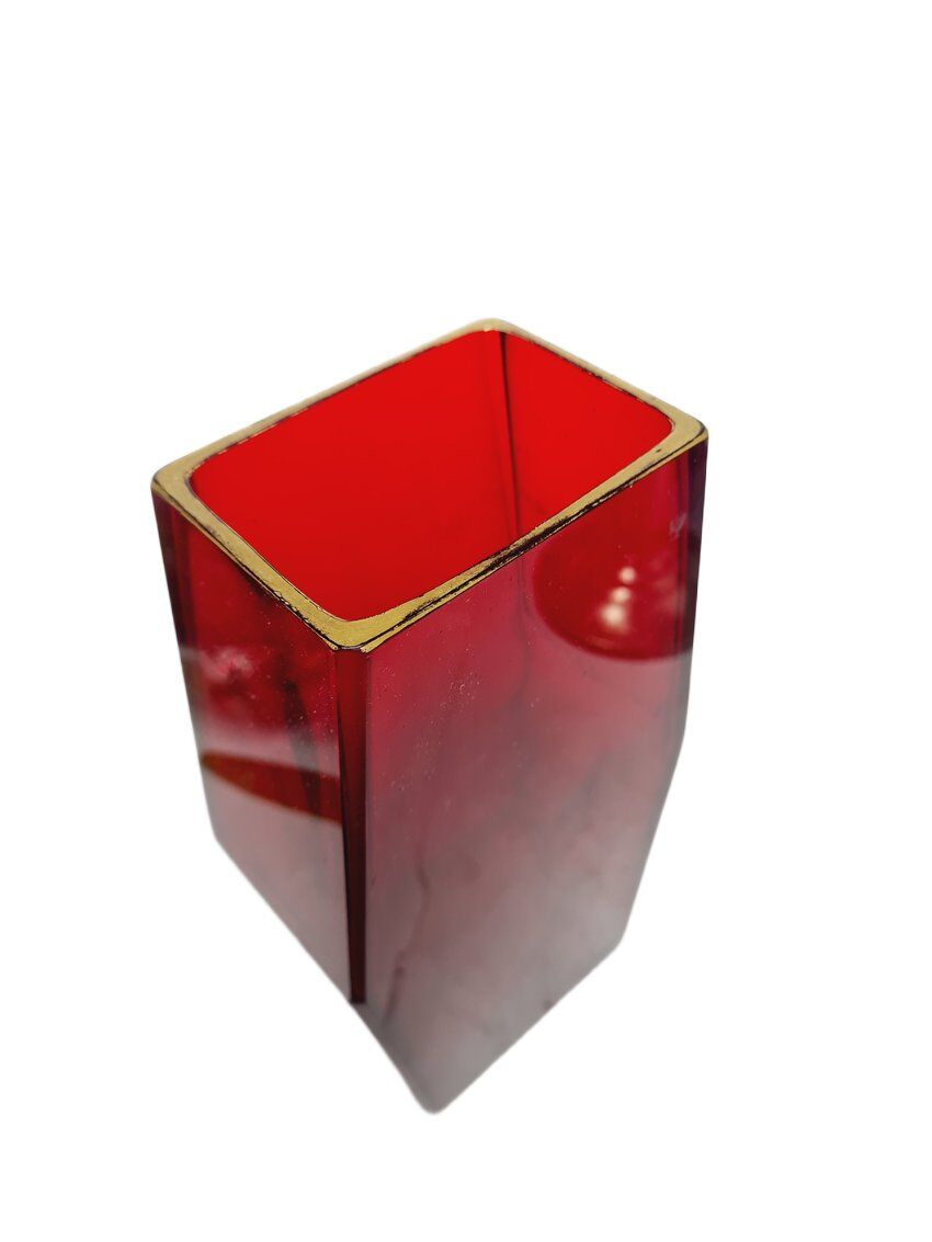 Art Deco glass vase by Joseph Hoffmann from Moser, Czechoslovakia, 1930s