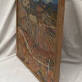 Old painting signed Oil on canvas “In Crimea” dimension: height -52cm- width -63cm-