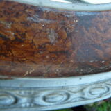 40s oval mirror in wood and stucco 59x39cm