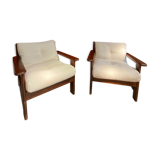 Pair of 70s white armchairs