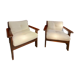 Pair of 70s white armchairs