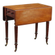 Table basse ancienne en acajou avec tiroir et décorations, XIXe siècle