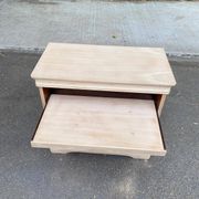 Louis Philippe buffet with 2 doors, stripped raw wood TV unit.