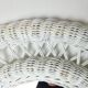 Large framed white wicker mirror 1970s  57x72cm