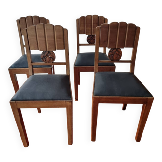 4 chaises Art Déco