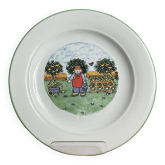 Set of Italian dessert plates with vegetable garden designs