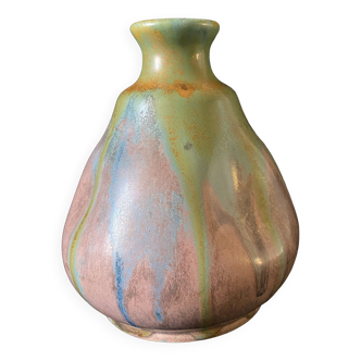 Piriform flamed stoneware vase signed Alfred Lebret (1871-1955) cf. Aure