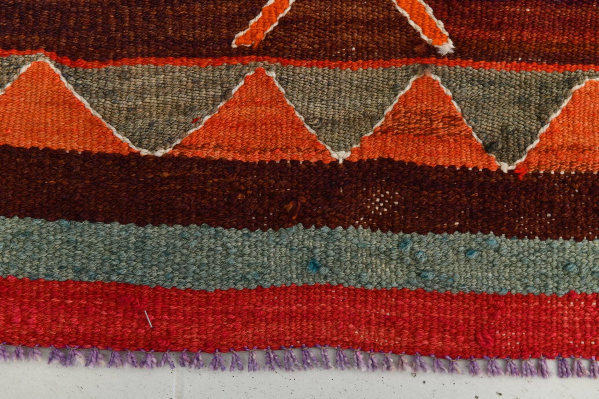 Tapis de couloir Kilim rouge