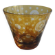 Cut crystal glass lined with amber color