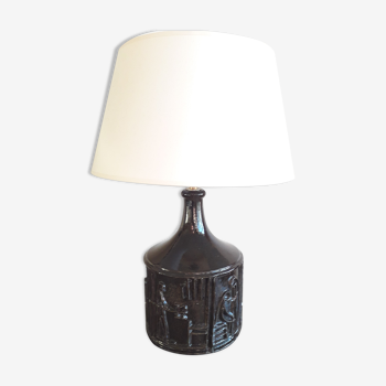 Lampe danoise en grés émaillé, vers 1960