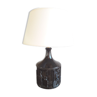 Danish enamelled sandstone lamp, circa 1960