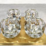 Applique en laiton "ice cube" en verre