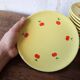 Hand-painted earthenware tea set – red apple motif