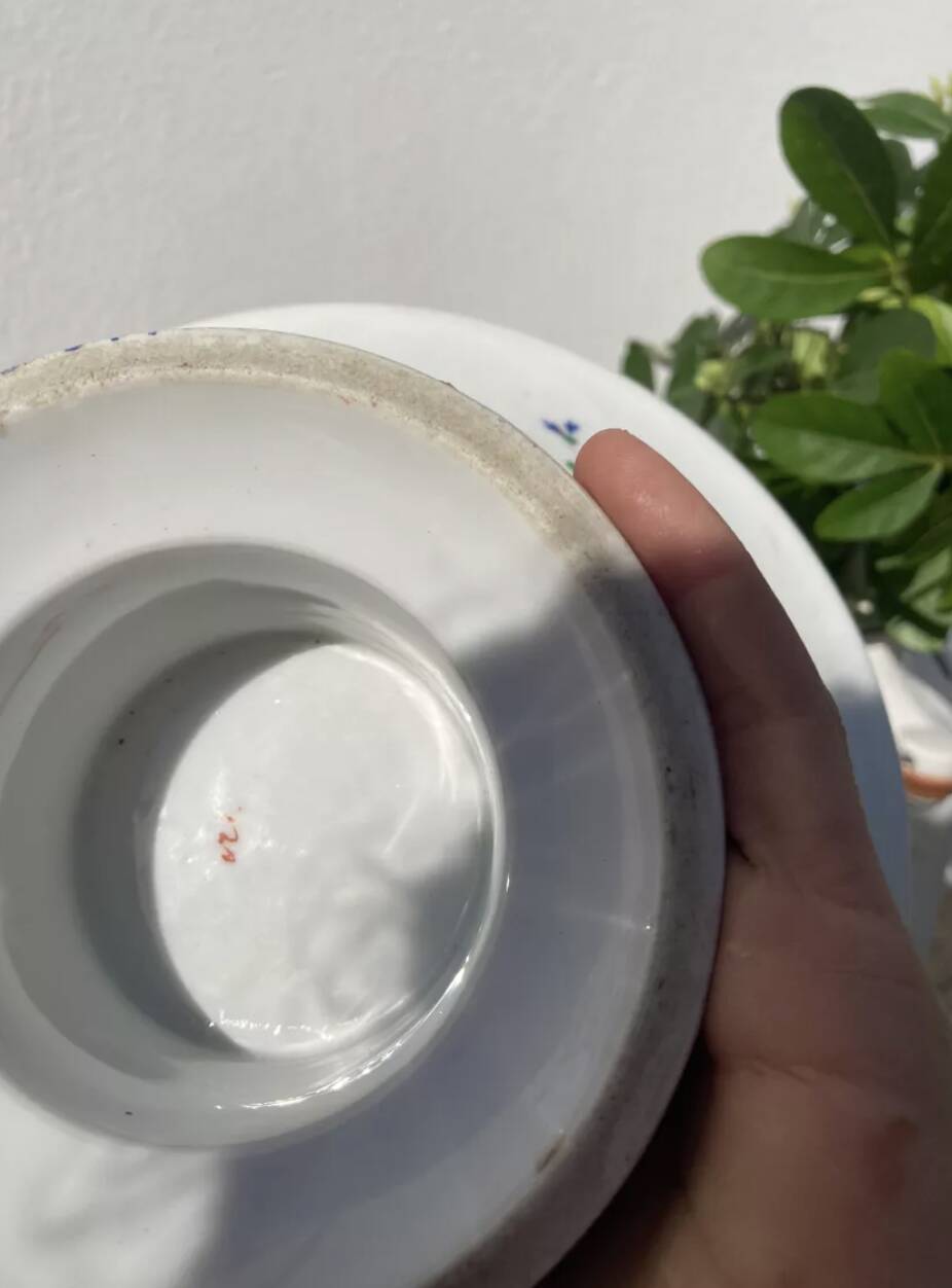 Iron earth compotier / vintage earthenware standing dish