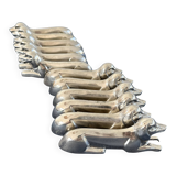 12 metal dachshund knife rests