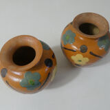Pair of glazed terracotta vases