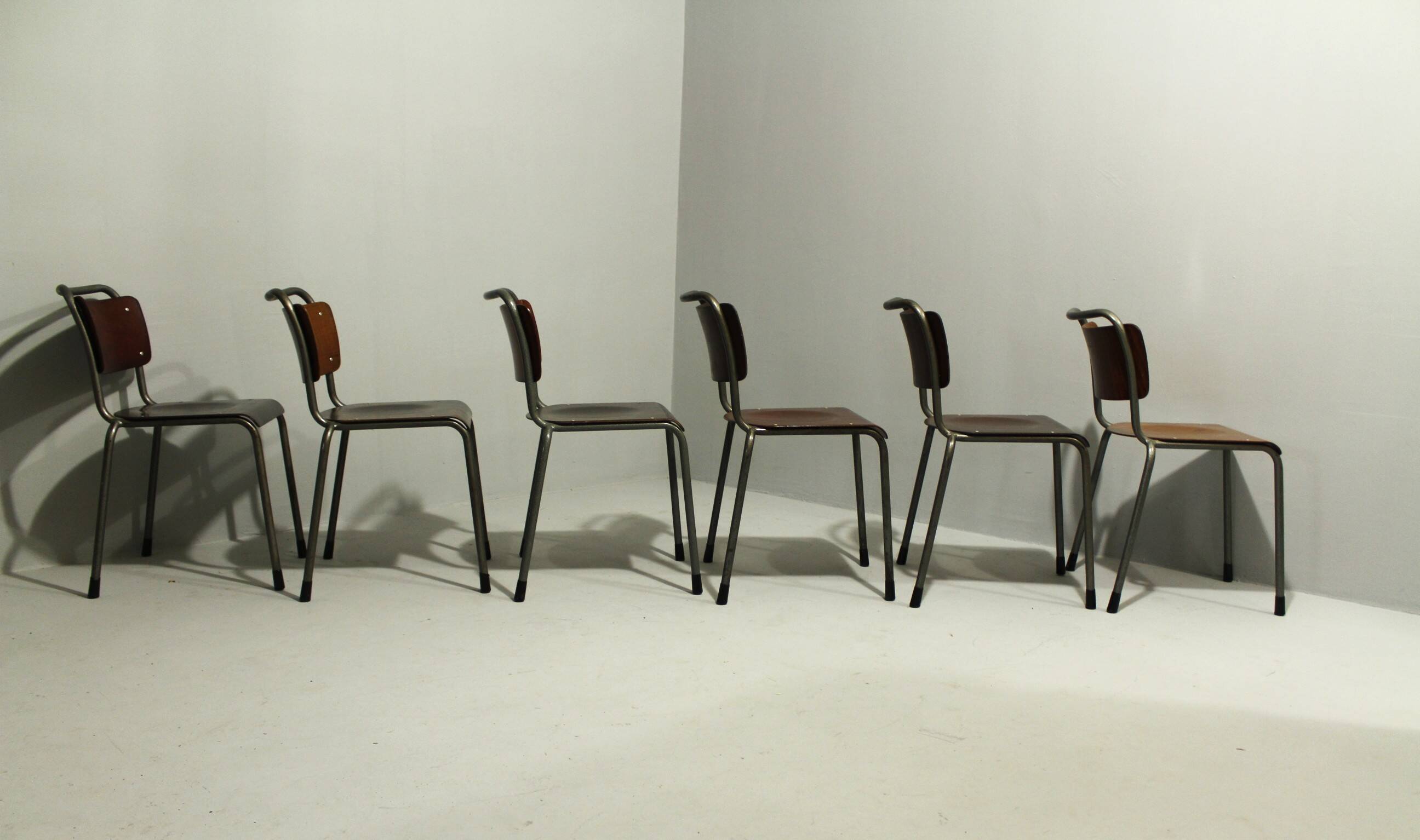 Model 106 Chairs by W. H. Gispen for Delft, 1950s, Set of 6