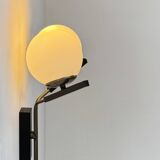 Vintage double opaline and brass wall light, France, 1970.