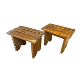 Brutalist pair of bedside tables