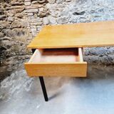 Wood and black metal desk