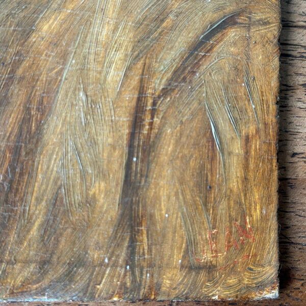 Huile sur panneau portrait d'homme barbu XIXe par Jean