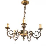 Brass chandelier, Poland, 1950s